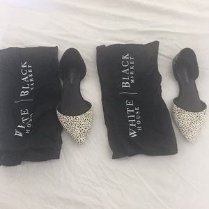 Black and White leather flats